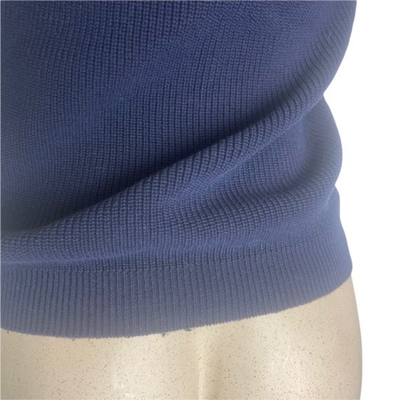 J.CREW Women's Eyelet Lace Sleeve Cotton Knit Navy Short Sleeve Sweater Small - Picture 5 of 11